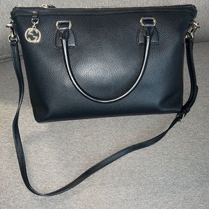 Gucci Interlocking G Charm Leather Tote-Authentic-EUC